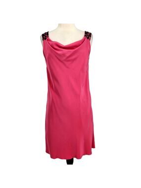 Tibi Silk Drape Front Backless Mini Dress Pink